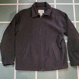 L.L.Bean Black Wool Men's Zip Sweater